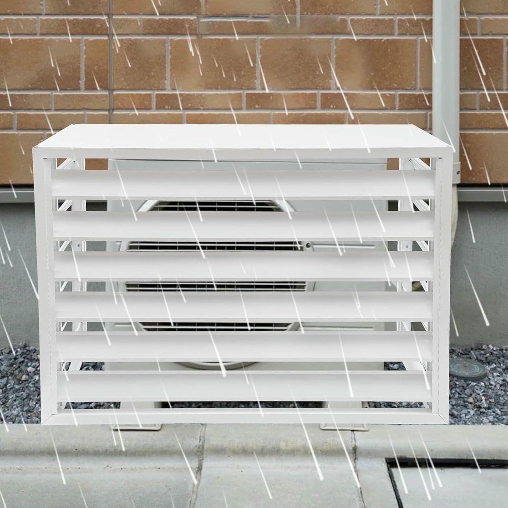 Valla para aire acondicionado antirrobo de aluminio que reduce el ruido exterior