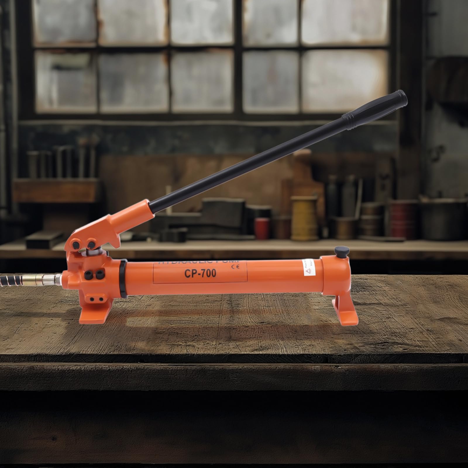 Bomba hidráulica manual 70 MPa 900 cc, dos velocidades, manguera de 180 cm | Conmutación automática para alta y baja presión