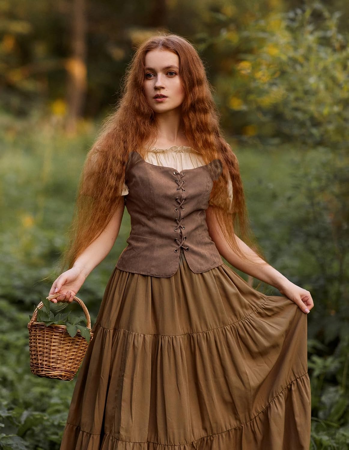 Scarlet Darkness Renaissance Costume Women Corset Tops for Women Cosplay Costume Pirate Bodice - Image 3