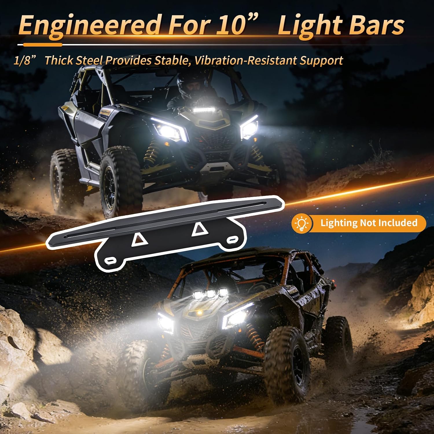 Chelhead X3 Front Light Mount Bracket Heavy Duty Steel Light Bar & Pod Light Mounting Plate Bolt-On UTV Accessory Compatible with Can-Am Maverick X3 / X3 MAX/Turbo R 2017-2025