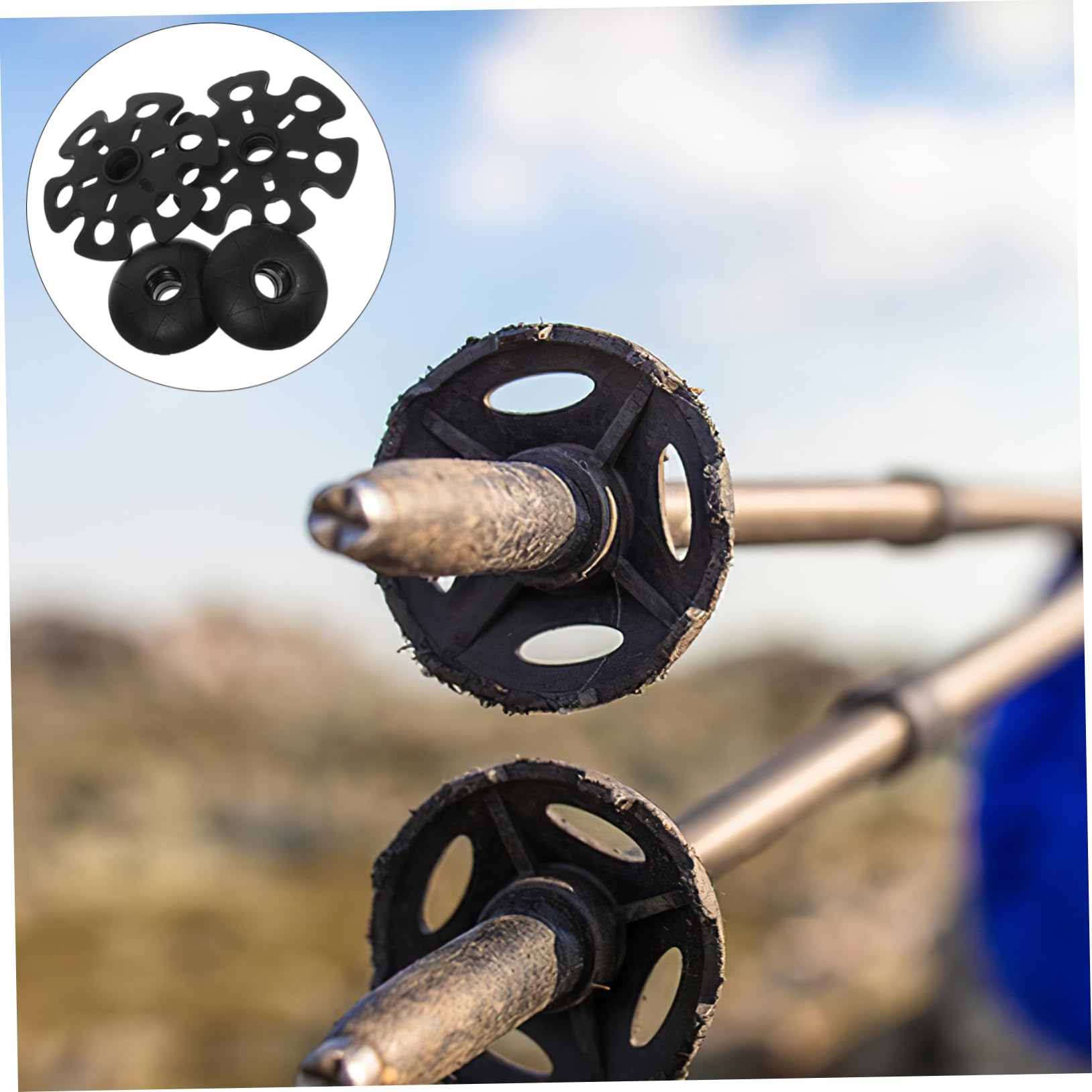 4stücke Trekkingstock Zubehör Runde Gummifüße Mit Anti-rutsch Funktion Für Wanderungen Trekking Und Matsch Geeignet Für Terrainarten