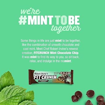 FITCRUNCH Protein Bar, Snack Size Protein Bar, Gluten Free, Value Pack (24 Snack Size Bars, Mint Chocolate Chip)