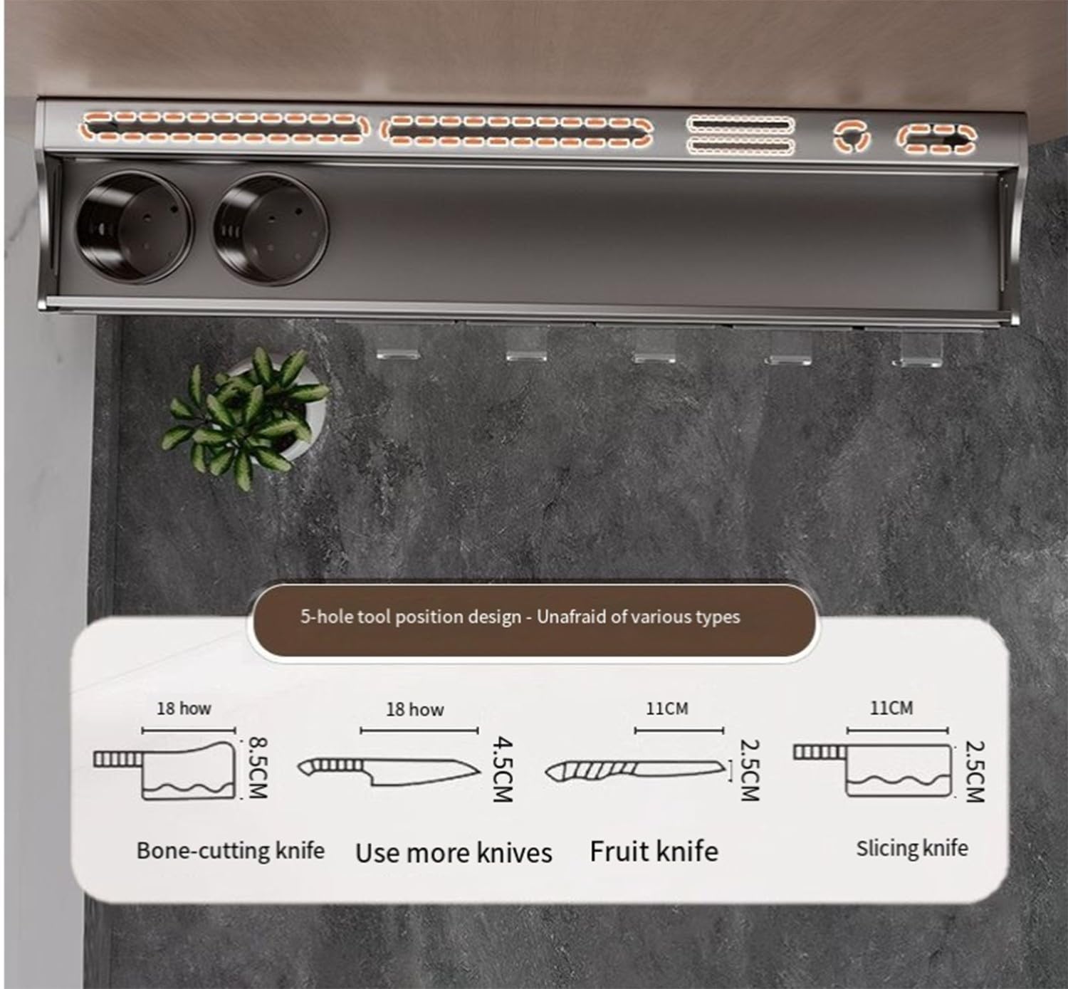BLUEZY Gewürzregal Wand Mit Küchenrollenhalter Und Haken Und Gewürzbox, Kräuterregal Küche Gewürzregal Wand Küchenregal Ohne Bohren Aus Metall, Spice Rack, Gewürz Organizer Hängend Für Küchen 51cm