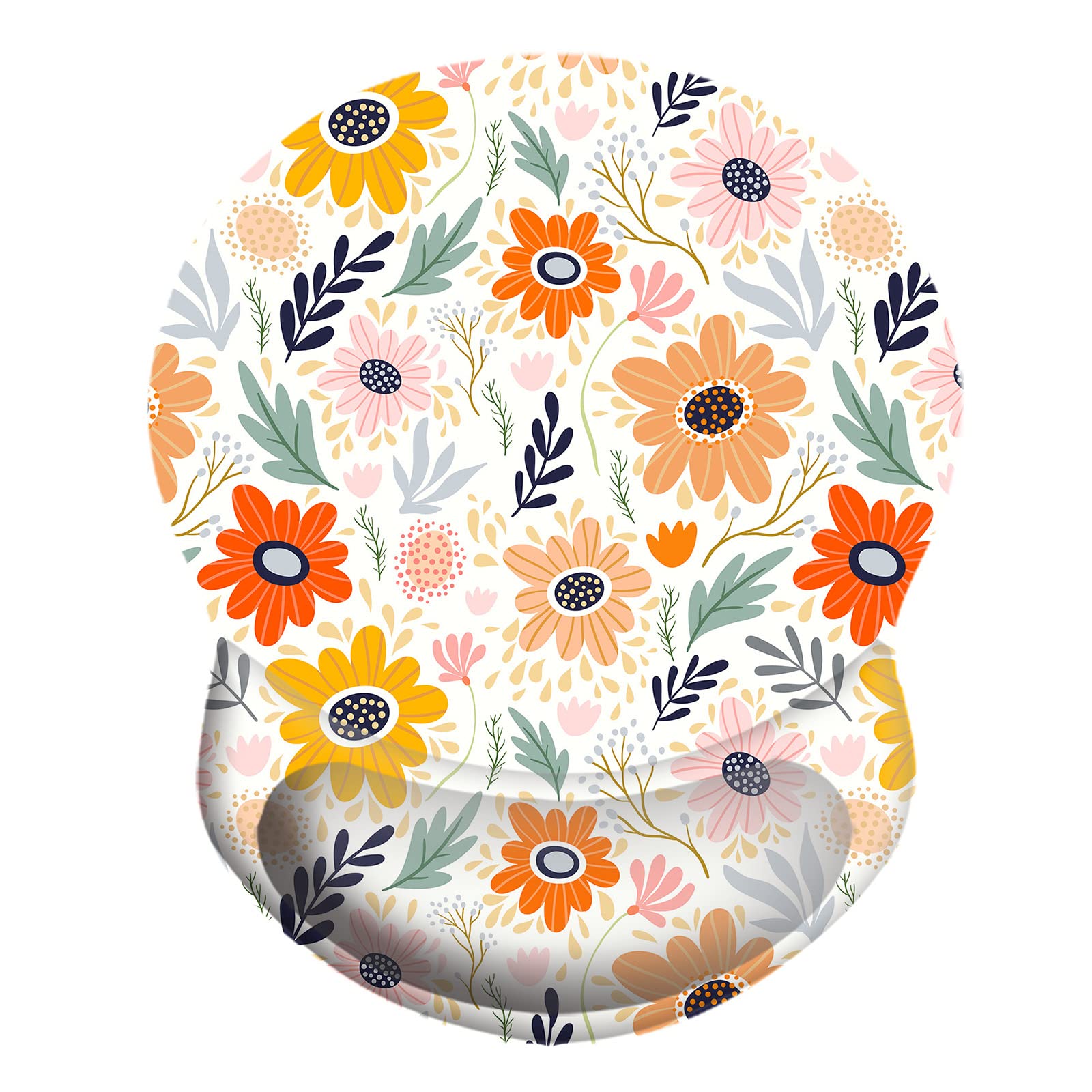 Wrist Support Mouse Pad Non Slip Rubber Base Wrist Rest Mousepad 8.75in X7.5in Small Desktop Notebook Mouse Mat for Home Office Computer Laptop (Pretty Flower Wrist)
