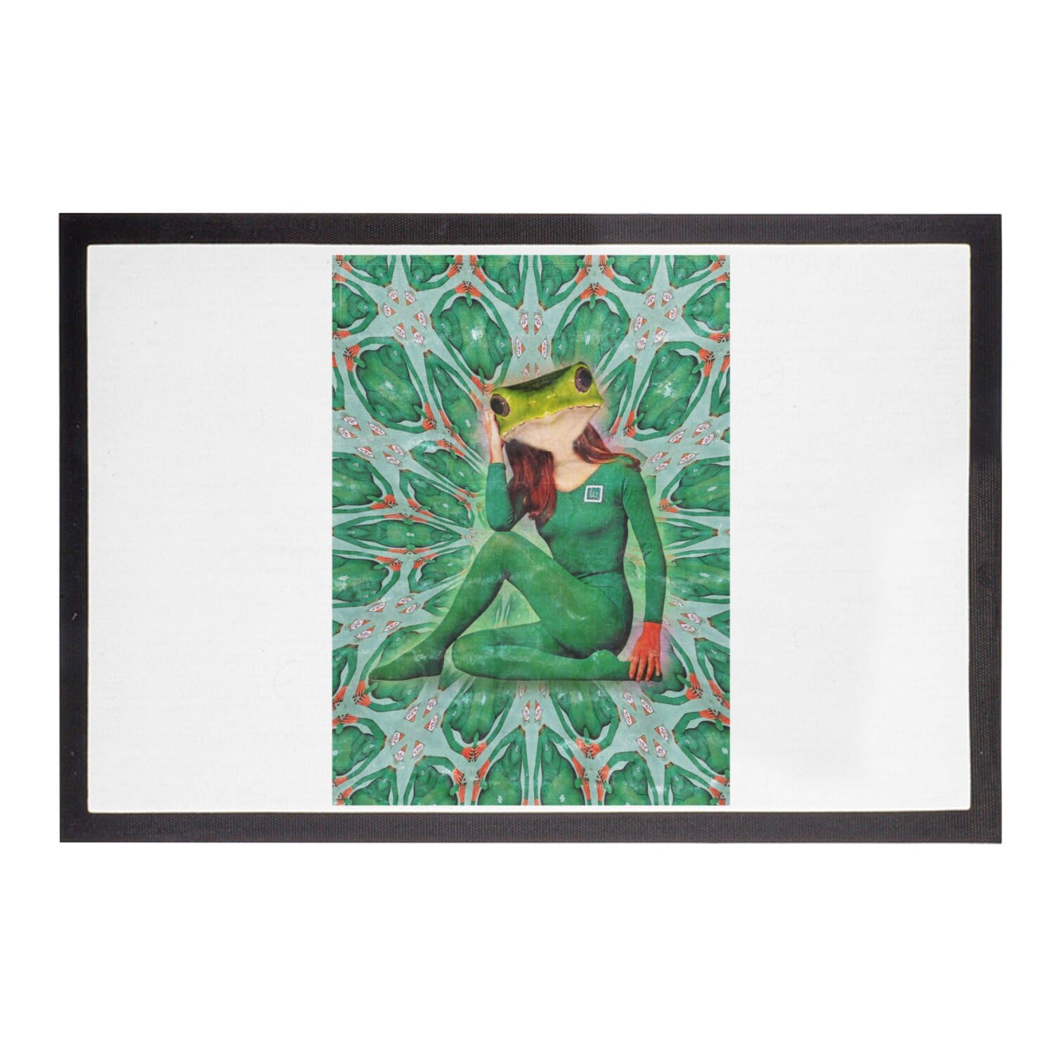 Paillasson grenouille de l'espace illustration rétro pour exprimer votre créativité dès l'entrée