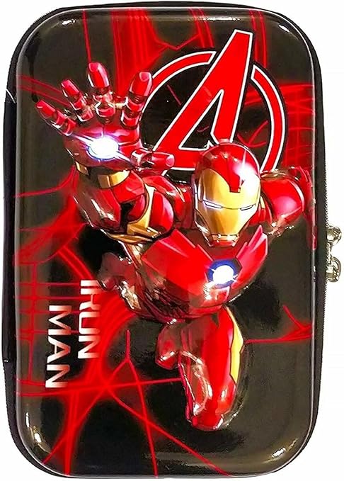 Fastgear Superheroes Series Large Capacity Multipurpose Hard-Shell EVA Pencil Organizer Pouch Geometry Box (Briefcases, Superhero Black, Canvas, Large, 1, Superheroes Series)