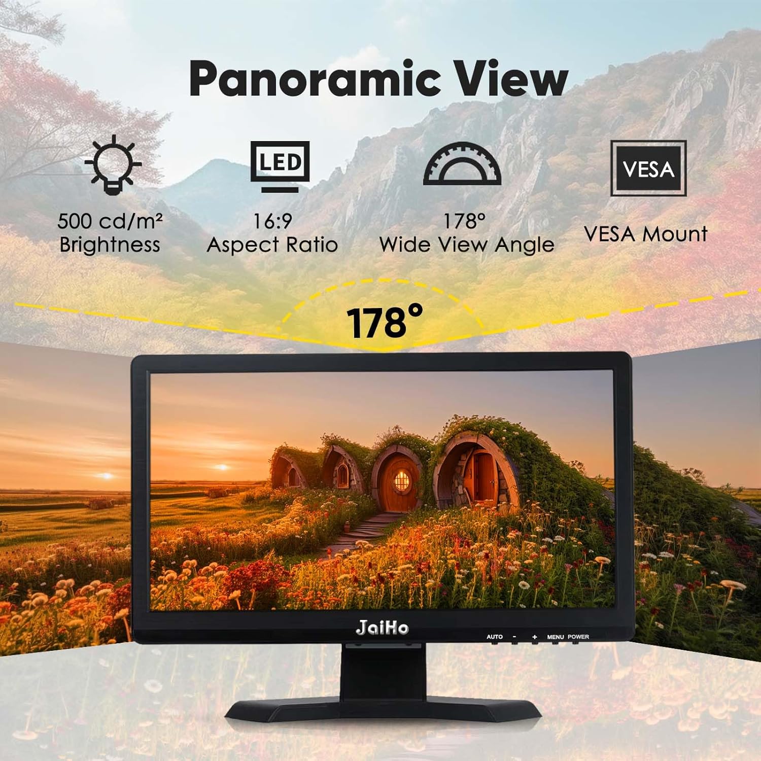 JaiHo 15.6-Inch IPS Portable Monitor, 1920x1080 Full HD Screen with Metal Housing, HDMI VGA BNC AV USB Input, Premium Secondary Display for Laptop PC Raspberry Pi, Built-in Speakers & Remote 4 71rSLXfF6QL. AC SL1500