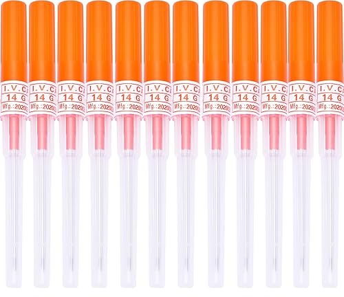12 agujas de perforación de catéter, desechables para catéter intravenoso para oreja, nariz, vientre, labio, ceja, lengua, pezón, cartílago,
