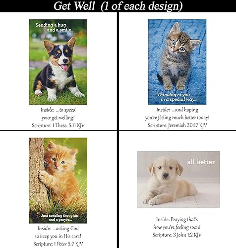 Miniatura 6 de Tarjetas de recuperación (sin tarjetas repetidas) 32 tarjetas de felicitación cristianas/religiosas de diseño surtido ~ Escritura en cada tarjeta