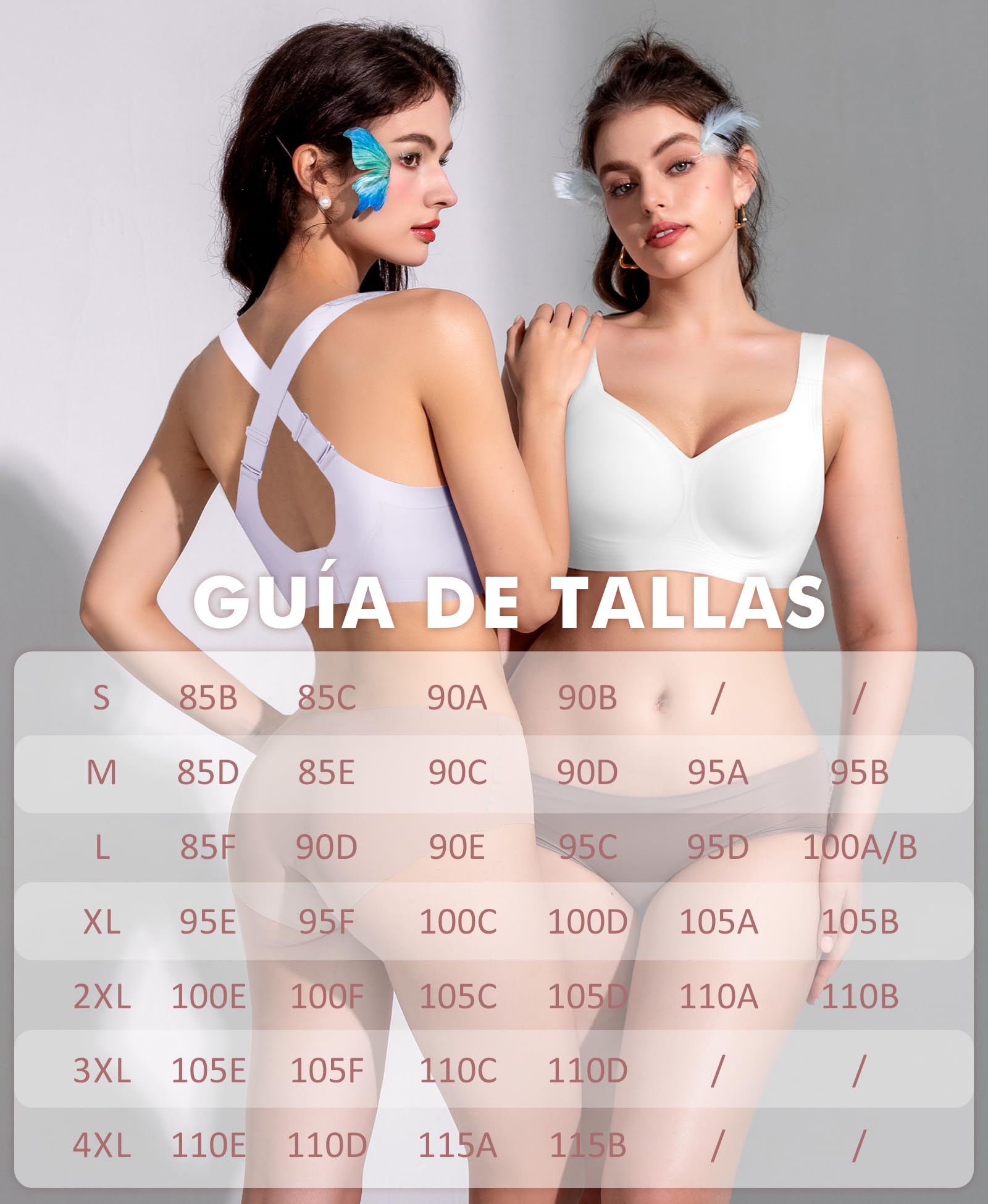 Ganado Sujetadores sin Aros Mujer Sujetador con Tirantes Anchos Push up con Relleno Básicos Reductors Bralette sin Costuras