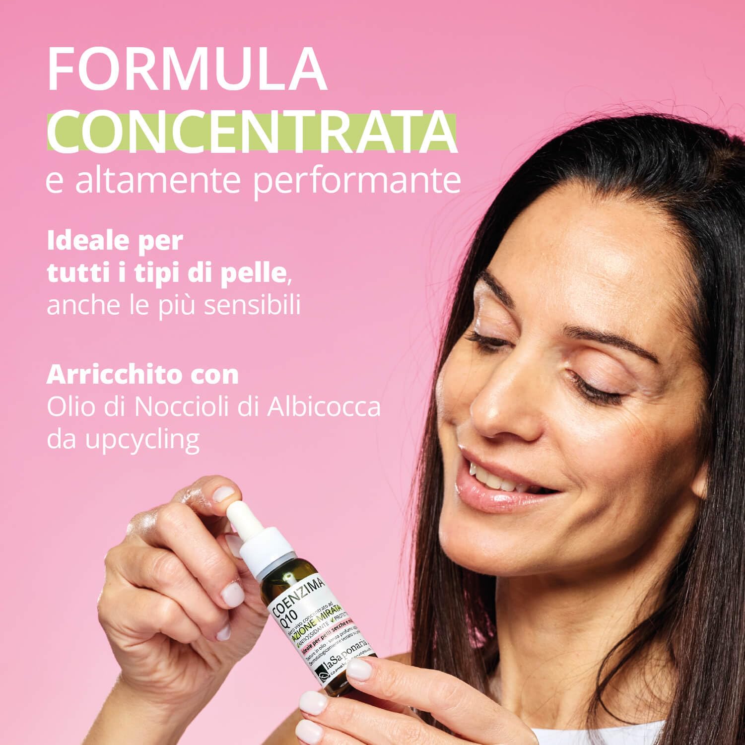 La Saponaria | Siero Viso Coenzima Q10, Idratante, protettivo e antiossidantee, Biologico, Ideali per pelli secche, mature e stanche, 30 ml