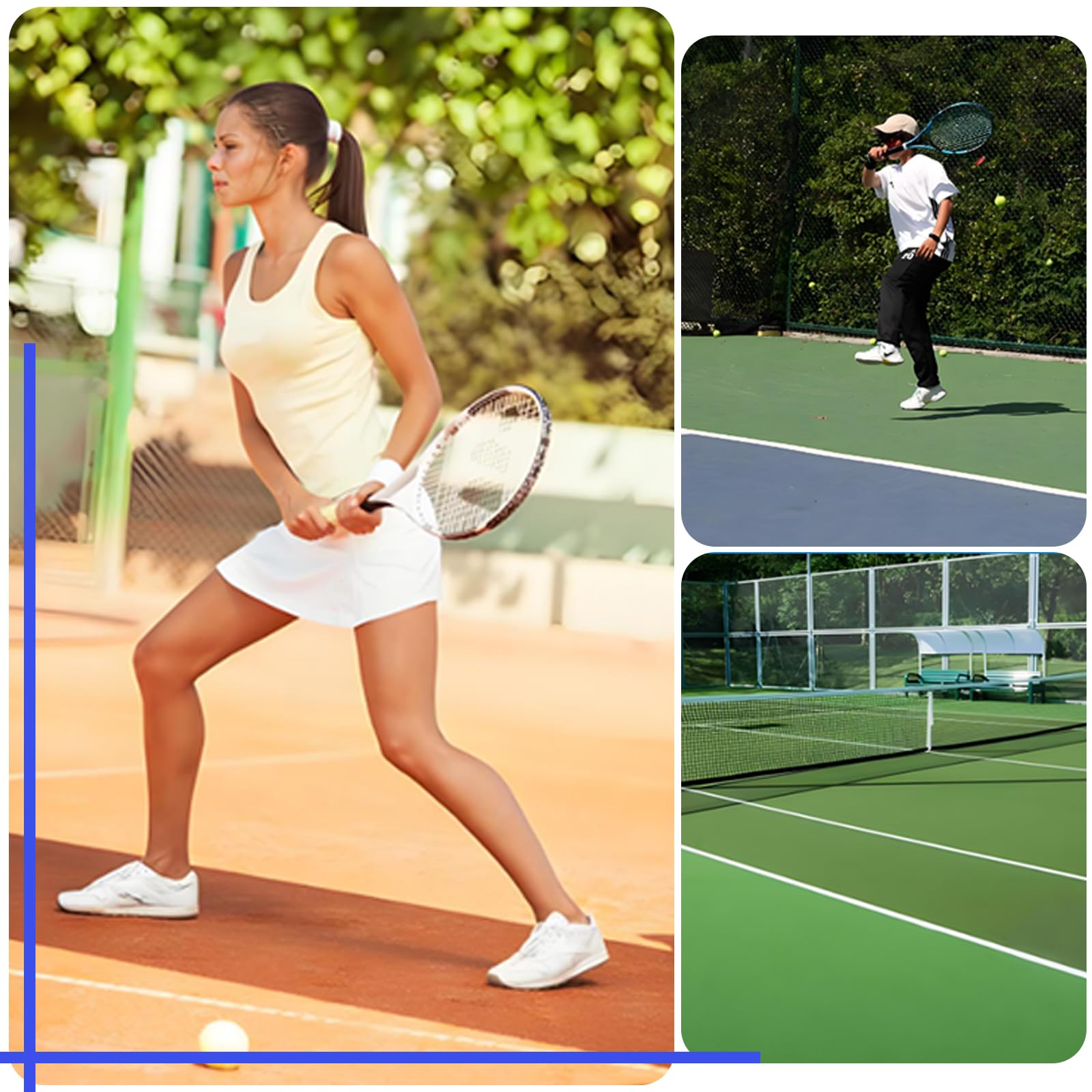 Entrenador De Tenis Kettle 3 Piezas Base Redonda Pelotas Tenis Gancho Rebote Antideslizante Entrenamiento Individual Adultos Niños