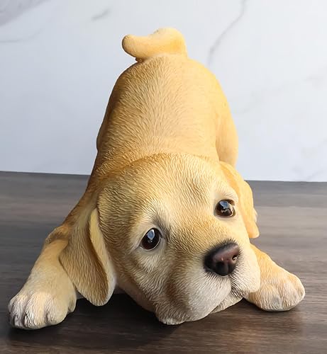 Miniatura 9 de Ebros Gift Figura realista realista de leonado dorado perrito labrador agachado juguetonamente de 7.75 pulgadas de largo, escultura coleccionable de