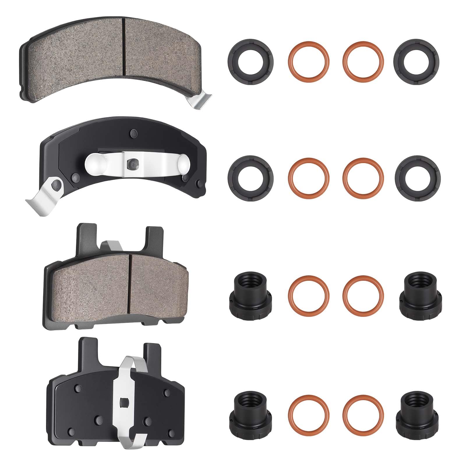 4PCS Front Semi-Metallic Brake Pads 1990-1993 Compatible with Cadillac DeVille 1993 for 60 Special 1995-2000 for Tahoe 1996-2002 for Express 1500
