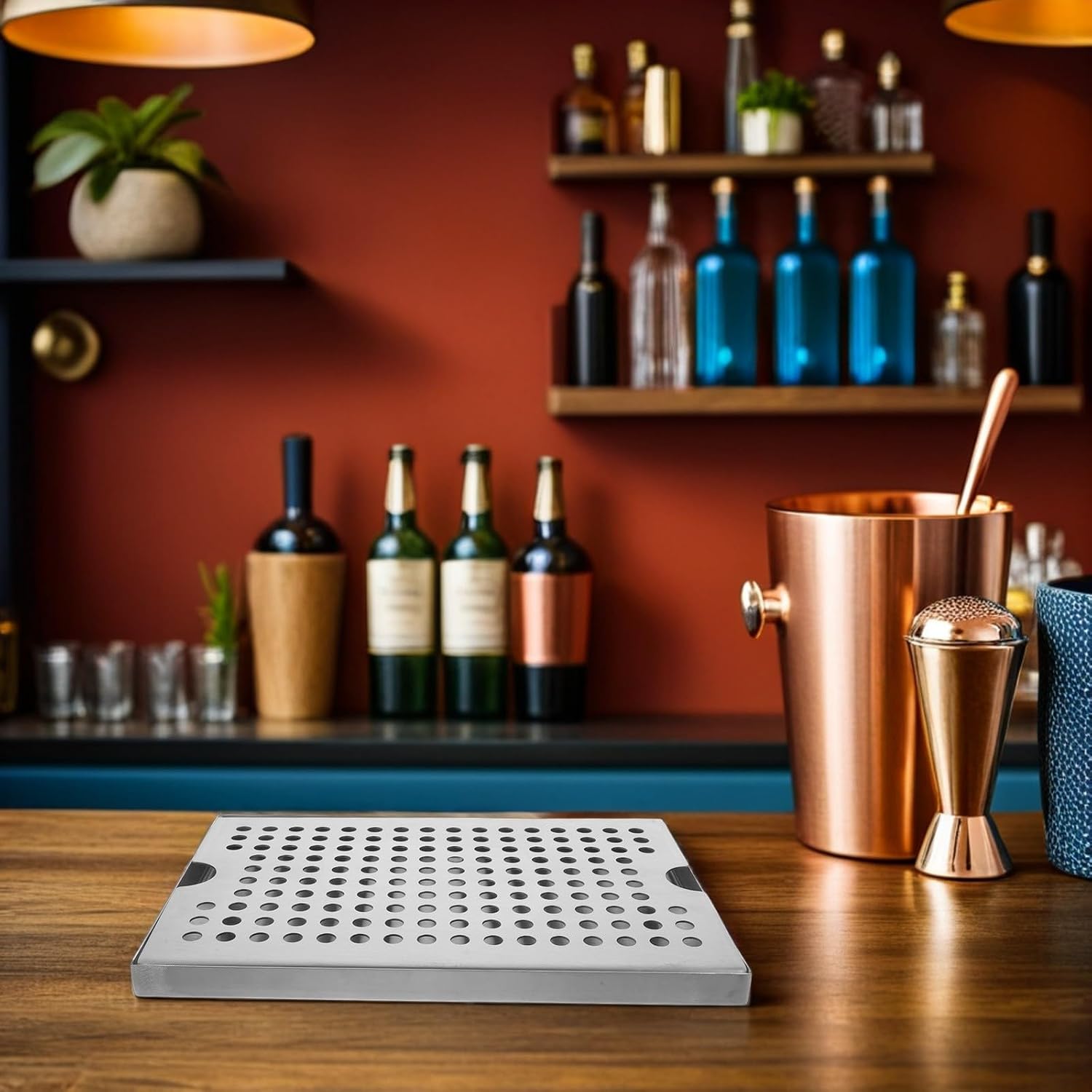 Wakauto Stainless Steel U-shaped Drip Tray for Beer Tap and Drink Dispenser with Removable Drip Catcher and Spill Control, Easy Maintenance for Home Bar and Restaurants