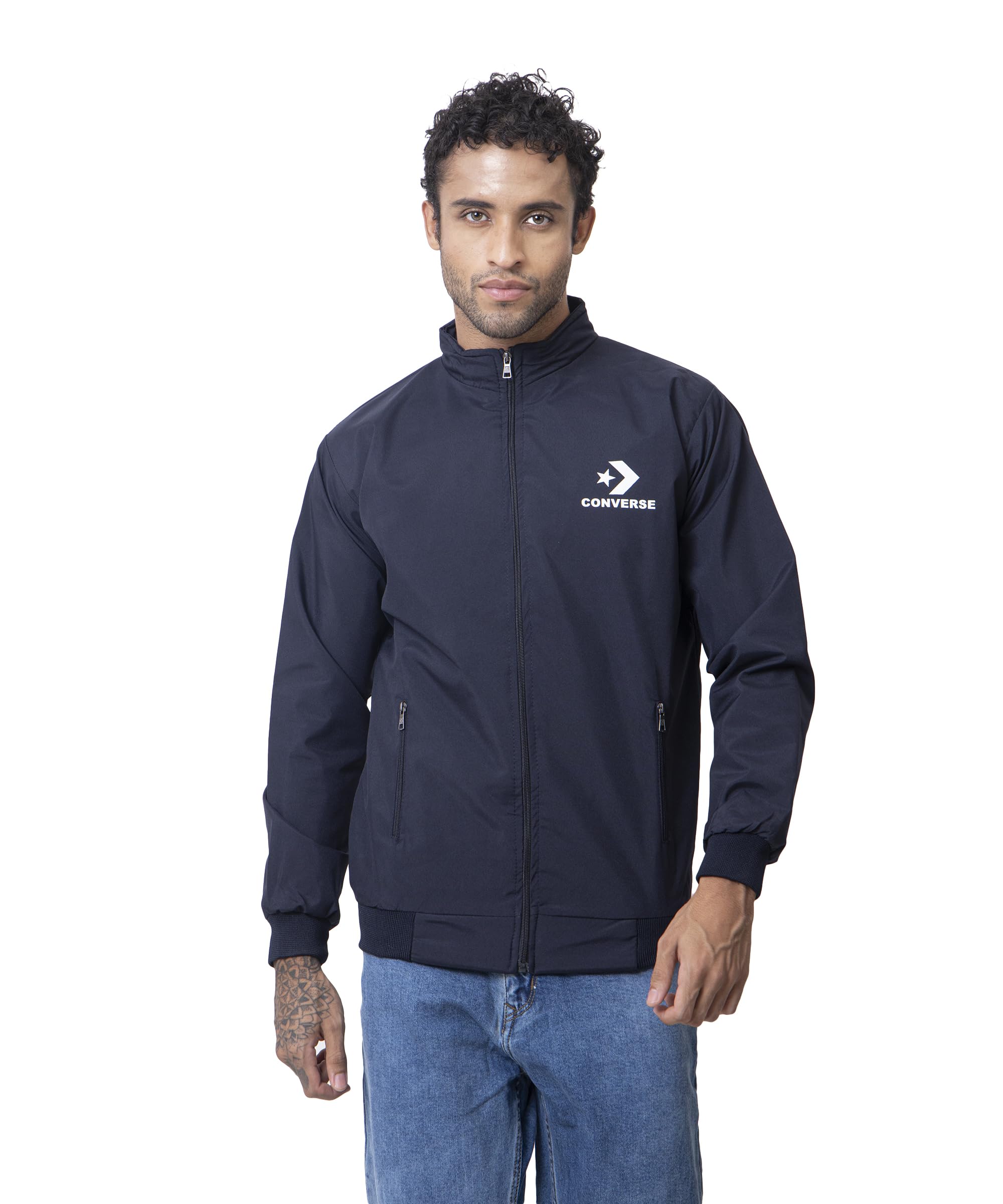 RIANLight Weight winter jackets, Comfortable thin jackets, warm jackets, light weight uppers, light weight windcheaters, budget friendly windcheater jackets (IN, Alpha, 4XL, NAVY BLUE)