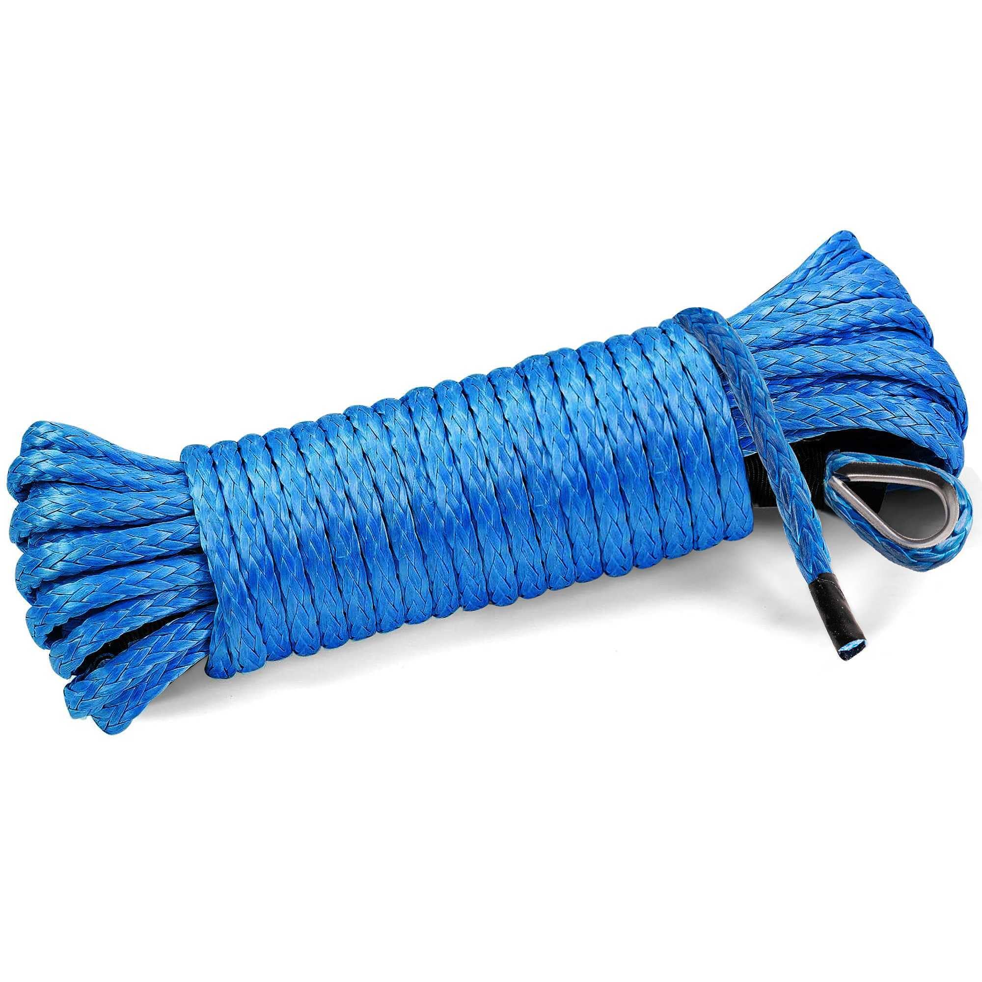 Synthetic Winch Rope ¼ inch x 50ft - Winch Cable Replacement with 8000 lbs Breaking Strength - Synthetic Rope Winch Cable for Off-Roader ATV UTV