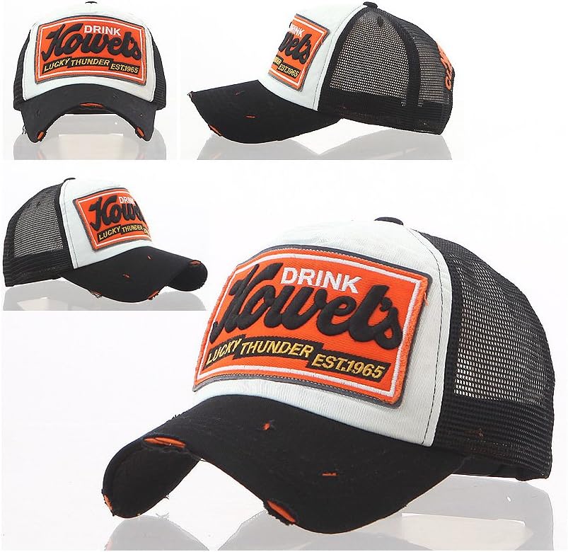 Drink Howel's Distressed Vintage Cotton Baseball Mesh Cap Snapback Trucker by Brooklyn Urban Supply (Black)