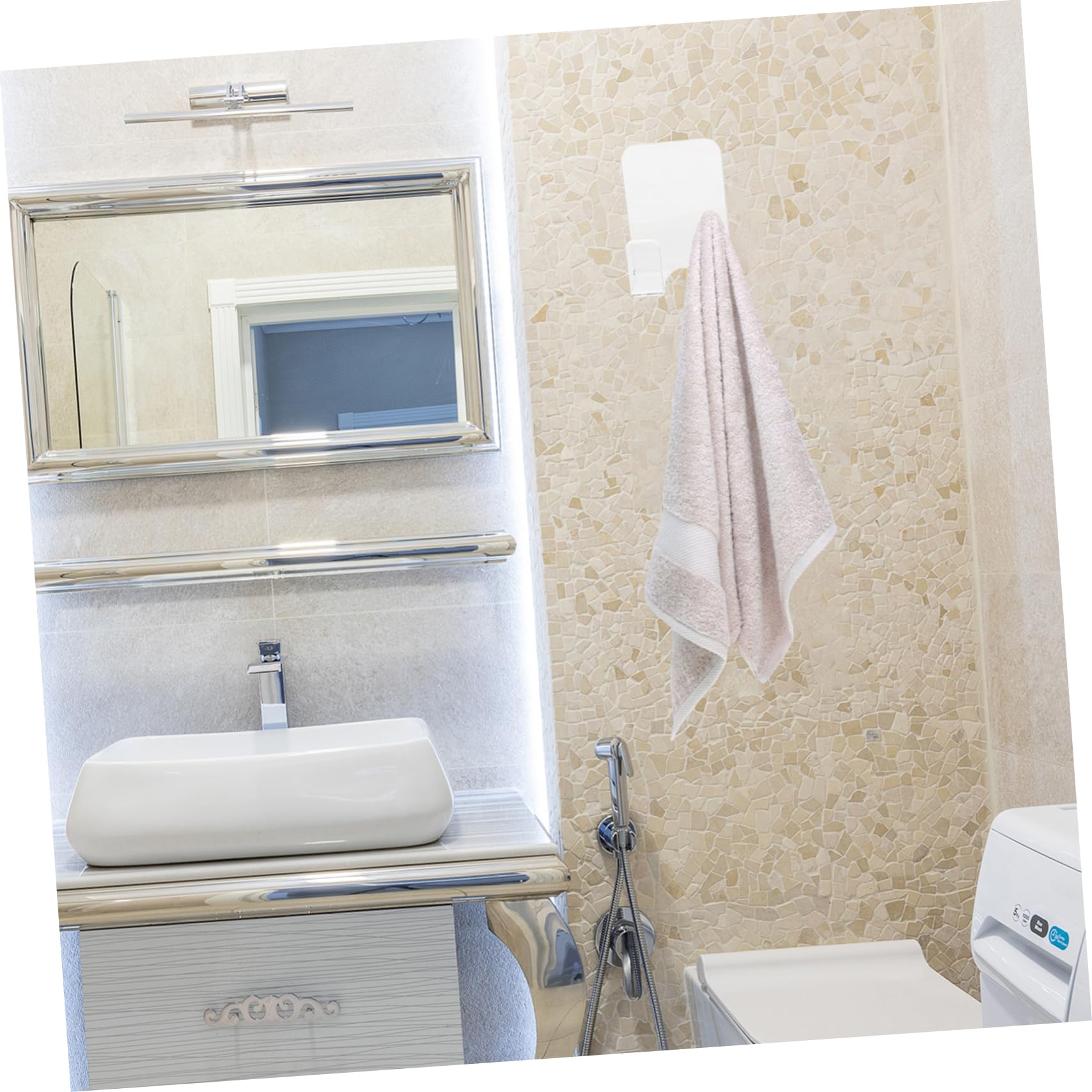 Housoutil 16pezzi Gancio Adesivo Multifunzionale Per Bagno e Cucina Da Ottimizza Lo Spazio Verticale Per Asciugamani e Accessori Design Elegante e Resistente