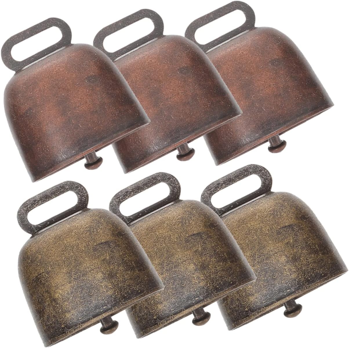 GLEAVI 3sets Copper Cow Bells Lost Cattle Bells Wear Resistant Livestock Supplies for Pets and Farming Lightweight Design for DIY Crafts and Decorations 6pcs*3
