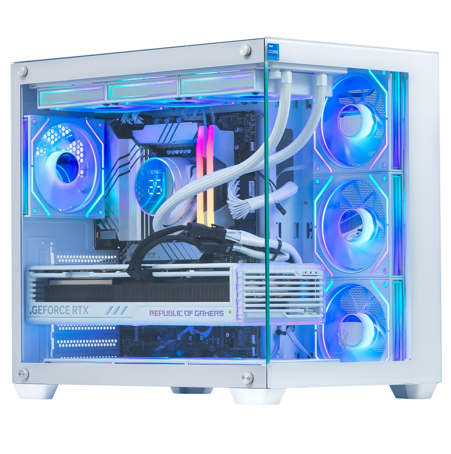 Veno Scorp Gaming PC - Intel Core i7 14th Gen Nvidia Geforce RTX 5080 16GB GPU - 32GB 6000Mhz DDR5 Ram - Corsair MP600 2TB NVMe - 850W Gold Rated PSU - Wi-Fi - Liquid Cooled - 4000D ARGB Black — view 9