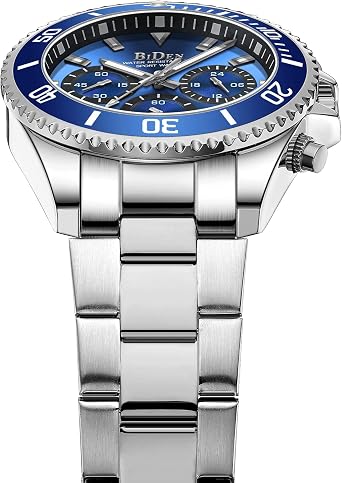 Mens Watches Stainless Steel Chronograph Men's Analog Quartz Watch