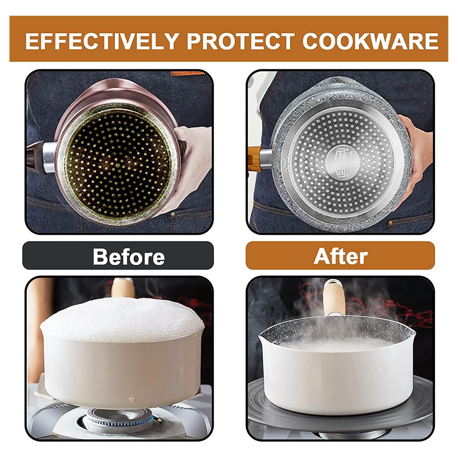 flexman Heat Conduction Plate, 0.2in Thickness Non Slip Aluminum Alloy Round Stove Top Heat Diffuser, Simmer Plate with Detachable Handle for Kitchen (24cm)