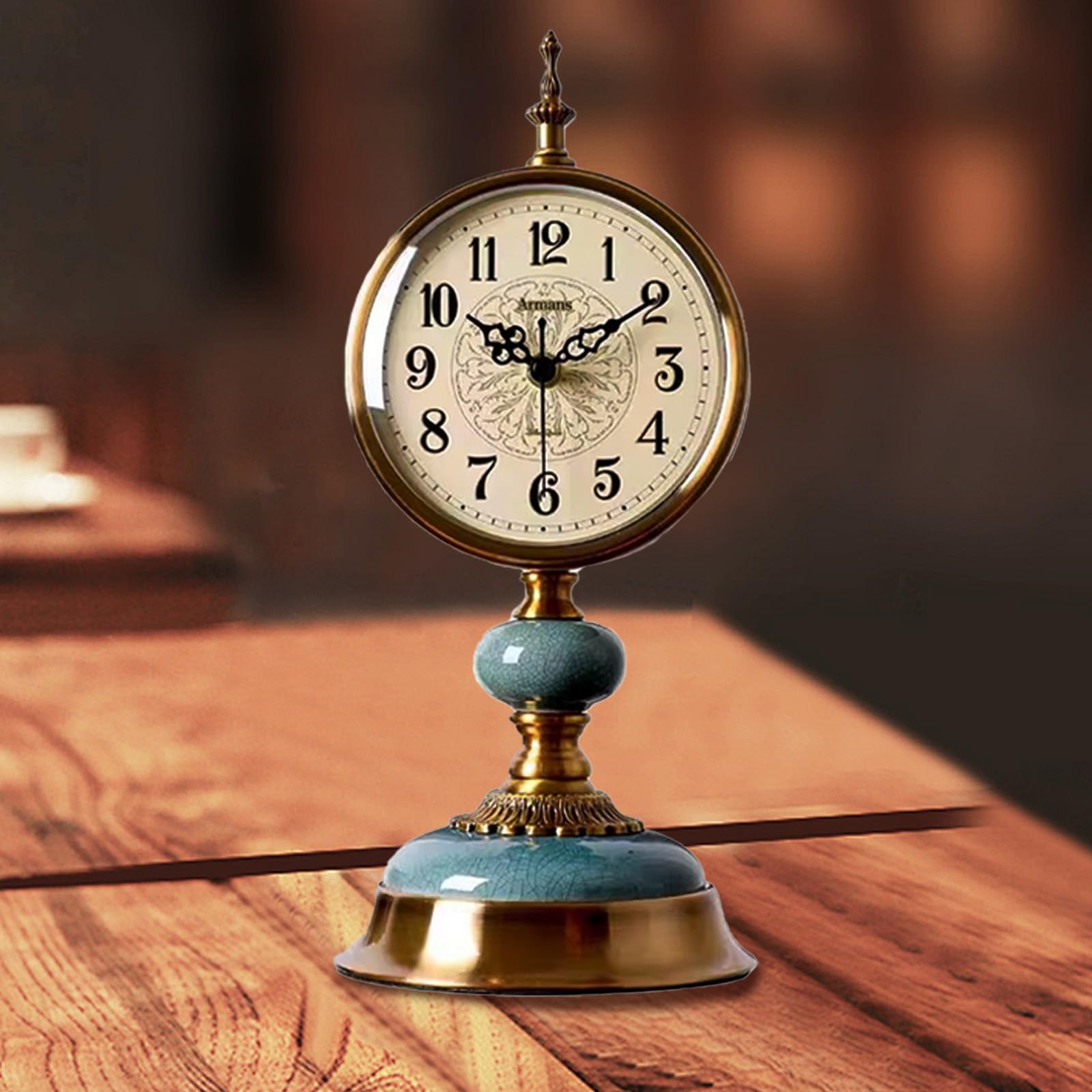 Reloj de Mesa Vintage, Reloj de Escritorio de Metal Estilo Antiguo | Reloj Decorativo Antiguo, Reloj de Pared Vintage en Estilo Clásico para el Hogar, el Salón, el Dormitorio