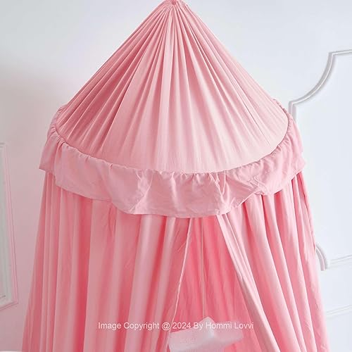 Vista 24 de Toldo de cama para niñas, con volantes de ensueño para colgar en el techo, toldo de princesa, decoración de dormitorio, toldo suave, rincón