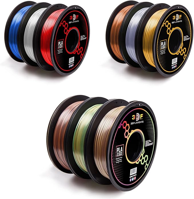 review 3DF Printing Filament – PLA 1.5KG X 3 Bundles of 3D Filaments for FDM 3D Printers | Filament 1.75mm | Dimensional Accuracy +/- 0.02mm | 0.5kg (1.1lbs) Spool | Pack of 9
