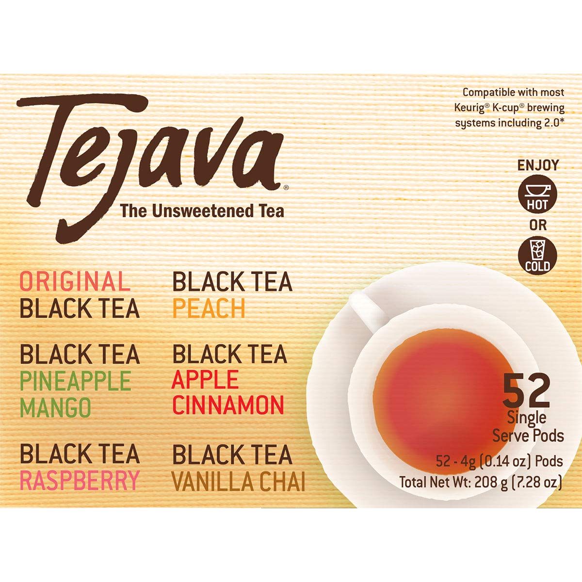 Buy Tejava Tea Variety Pack, 52ct. 6 All Natural Unsweetened Flavored ...