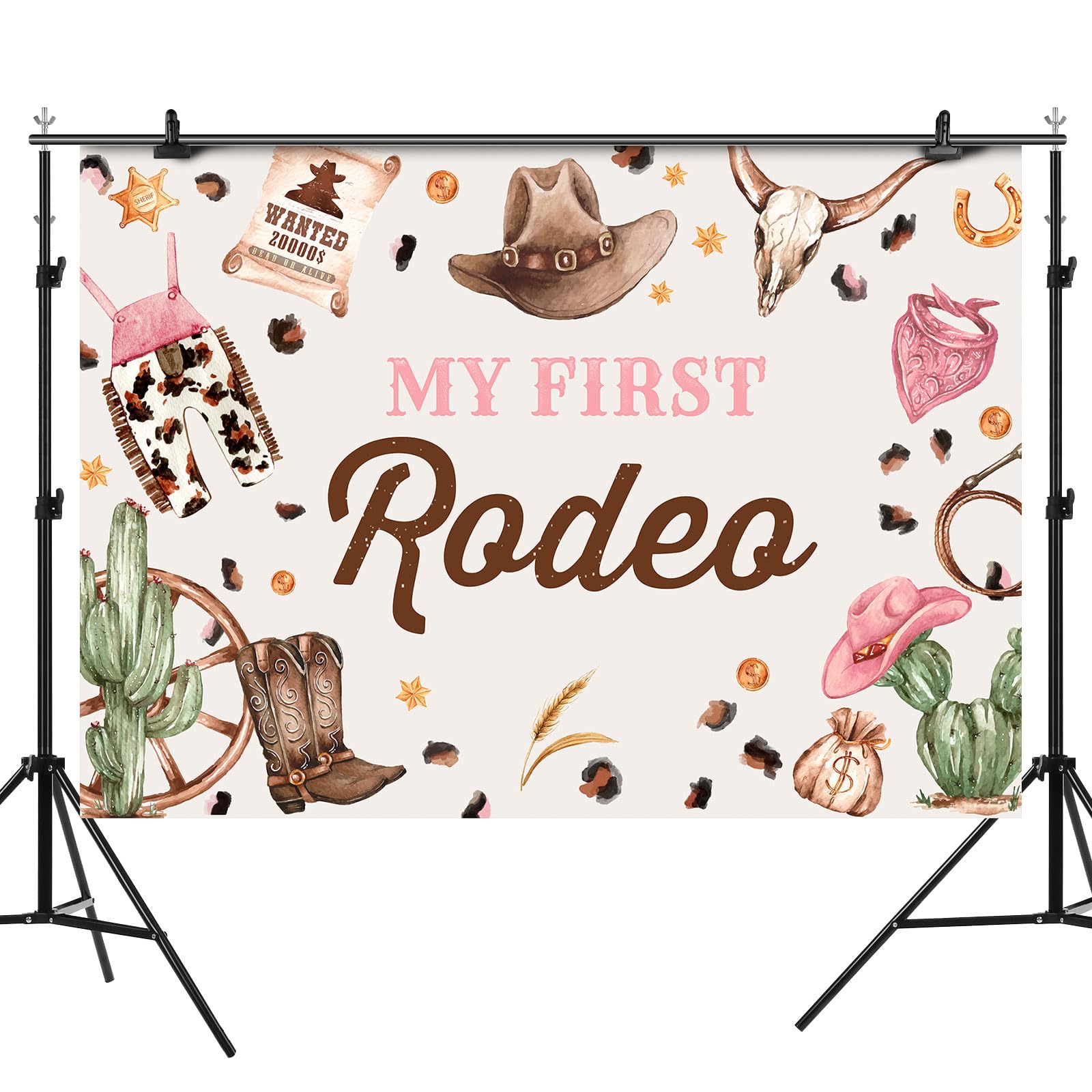 Rhinestone Rodeo Backdrop 7x5ft Western Party Decorations West Cowgirl Birthday Backdrop - 7x5FT ...