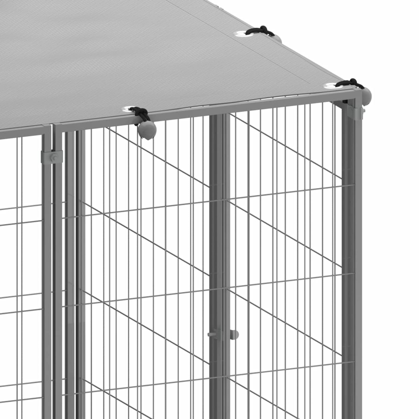 Homgoday Hodowla dla psów, srebrna, 15,73 m², stal, kojec dla psów, kotów, królików, 1707, zwierzęta i artykuły dla zwierząt domowych