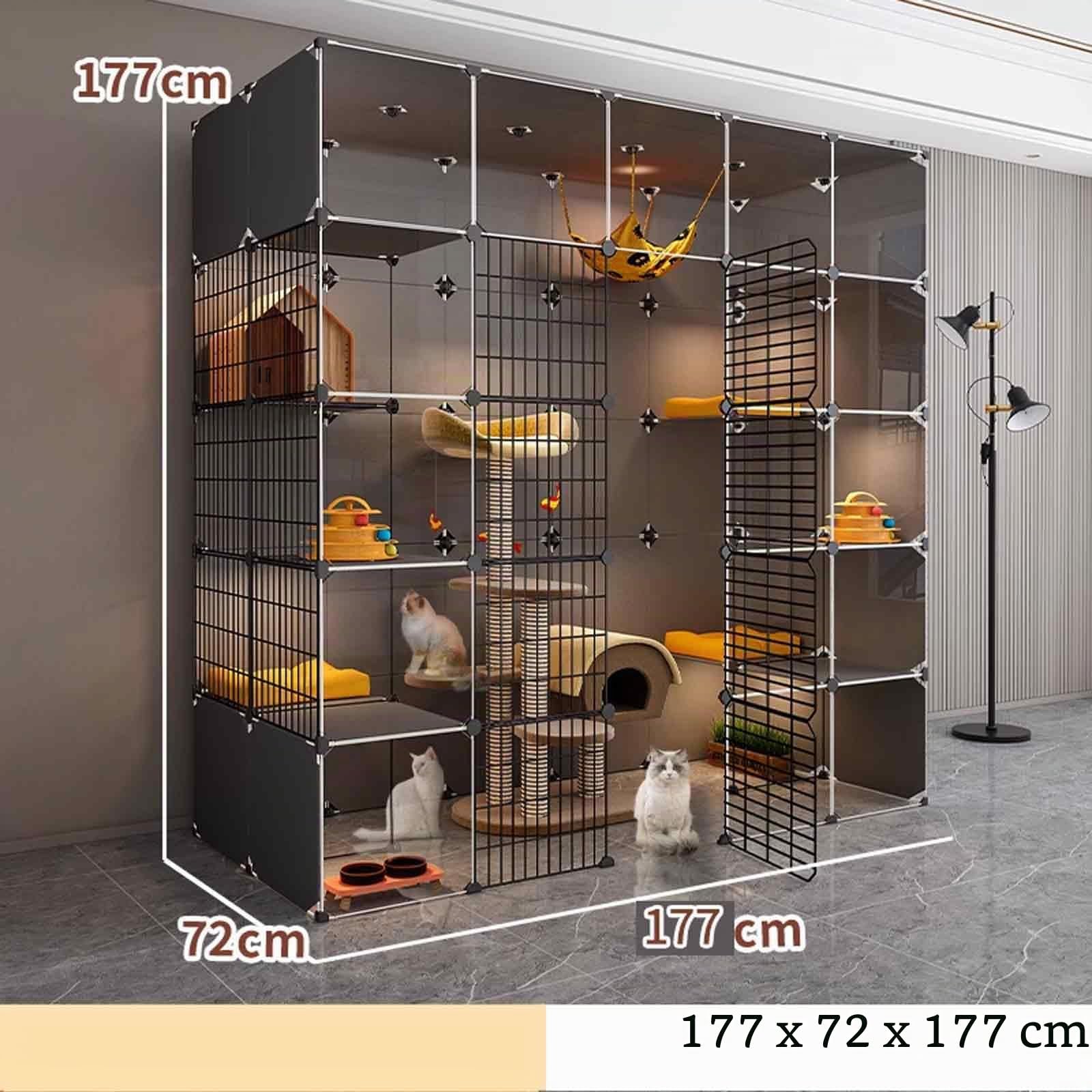 Jaulas para gatos de interior XL, XXL, muebles de bandeja de arena interior para casa de gato grande, casa para gatos, diseño transparente, plataforma pesada de doble capa, fácil de As