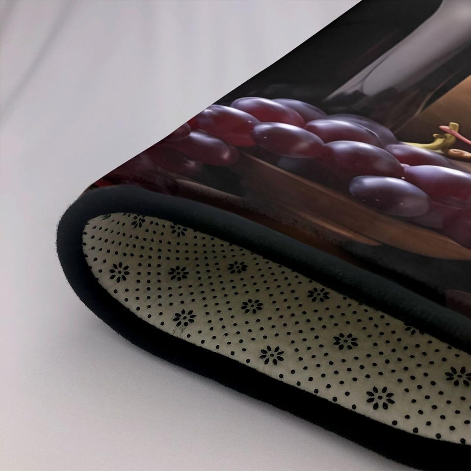 Flannel Non-Slip (Grape Wine) Rug Pad 80×50in Soft Washable Protective for Hardwood Floors Bedroom Bathroom Living Room