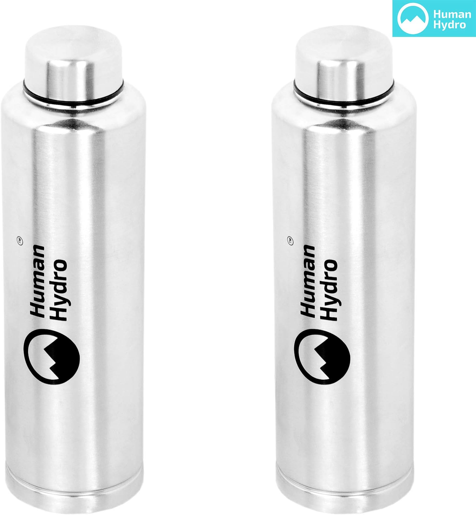 Human Hydro Stainless Steel Water Bottle, Leak Proof Fridge Bottle, 1000 ML, Set of 2