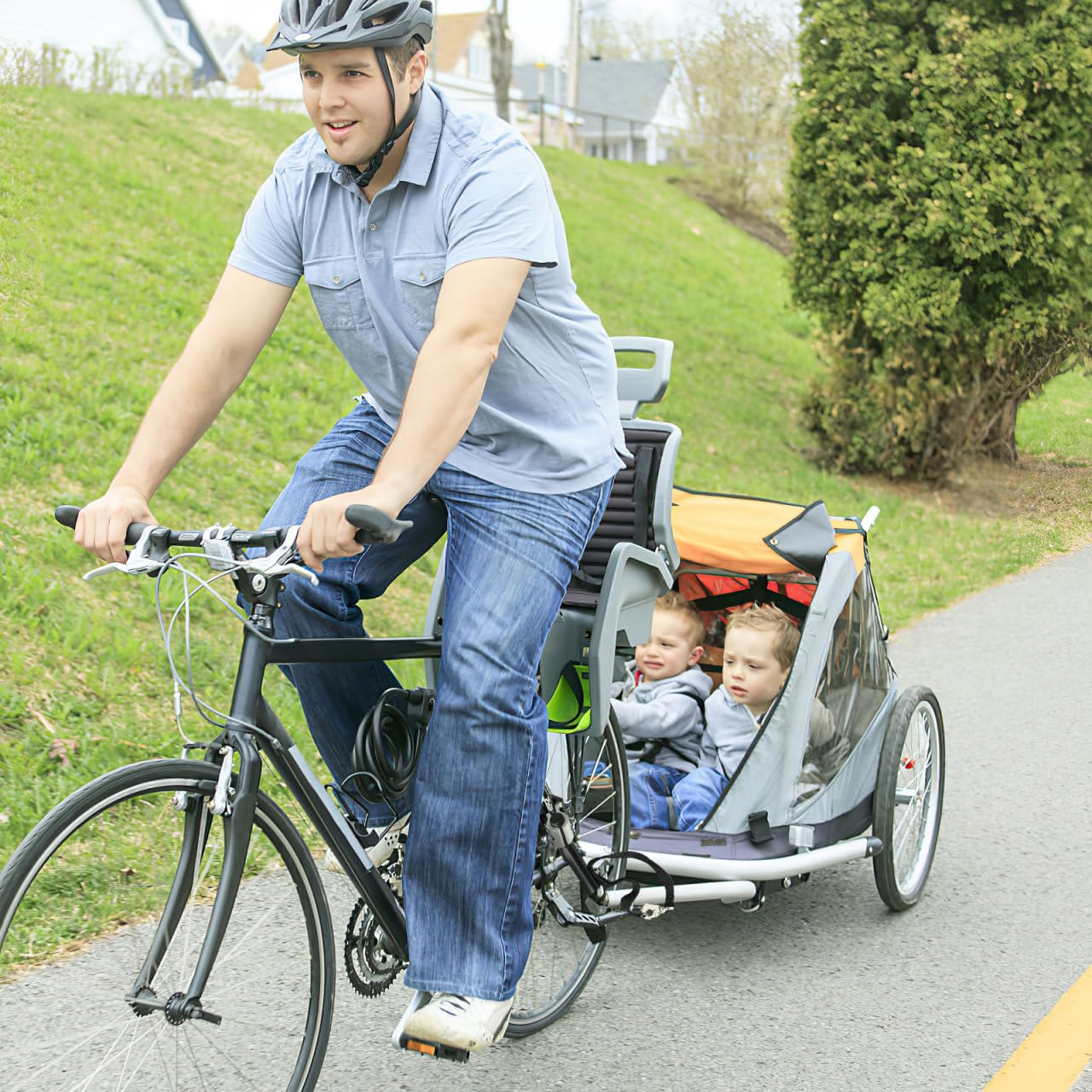 Veemoon - Remolque Universal para Bicicleta de Remolque, Enganche rápido, liberación rápida, Adaptador de fijación de Acero, Conector para niños