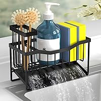 Rustproof Maifan Kitchen Sink Caddy: Sponge Holder with Self-Draining Tray, Brush Storage & Anti-Slip Base for Organized Counters