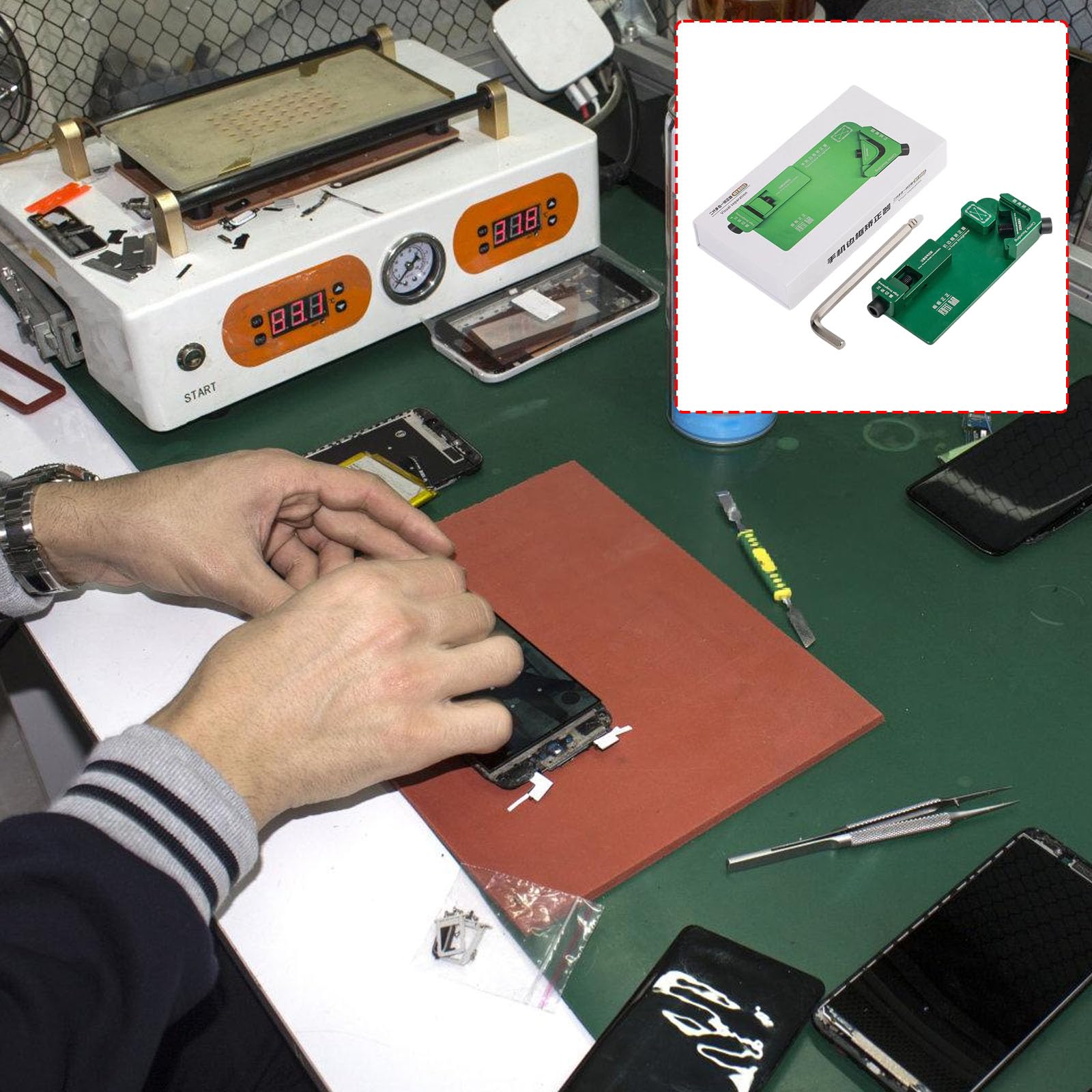 Piastra lisciante per dispositivi mobili, correzione del telaio centrale per telefoni cellulari, ideale per officine di riparazione e appassionati, kit di riparazione dello schermo
