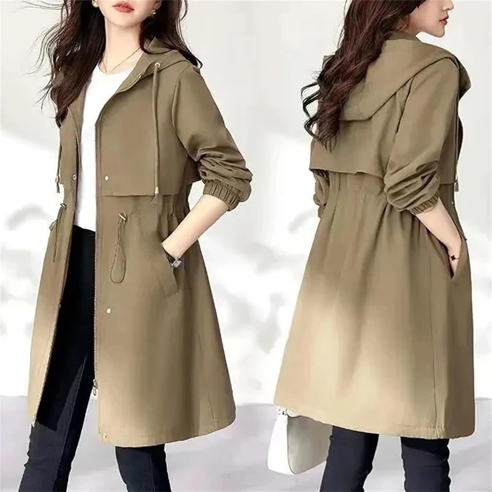 Amazon.com: Women's Spring Hooded Trench Coat – Versatile Mid