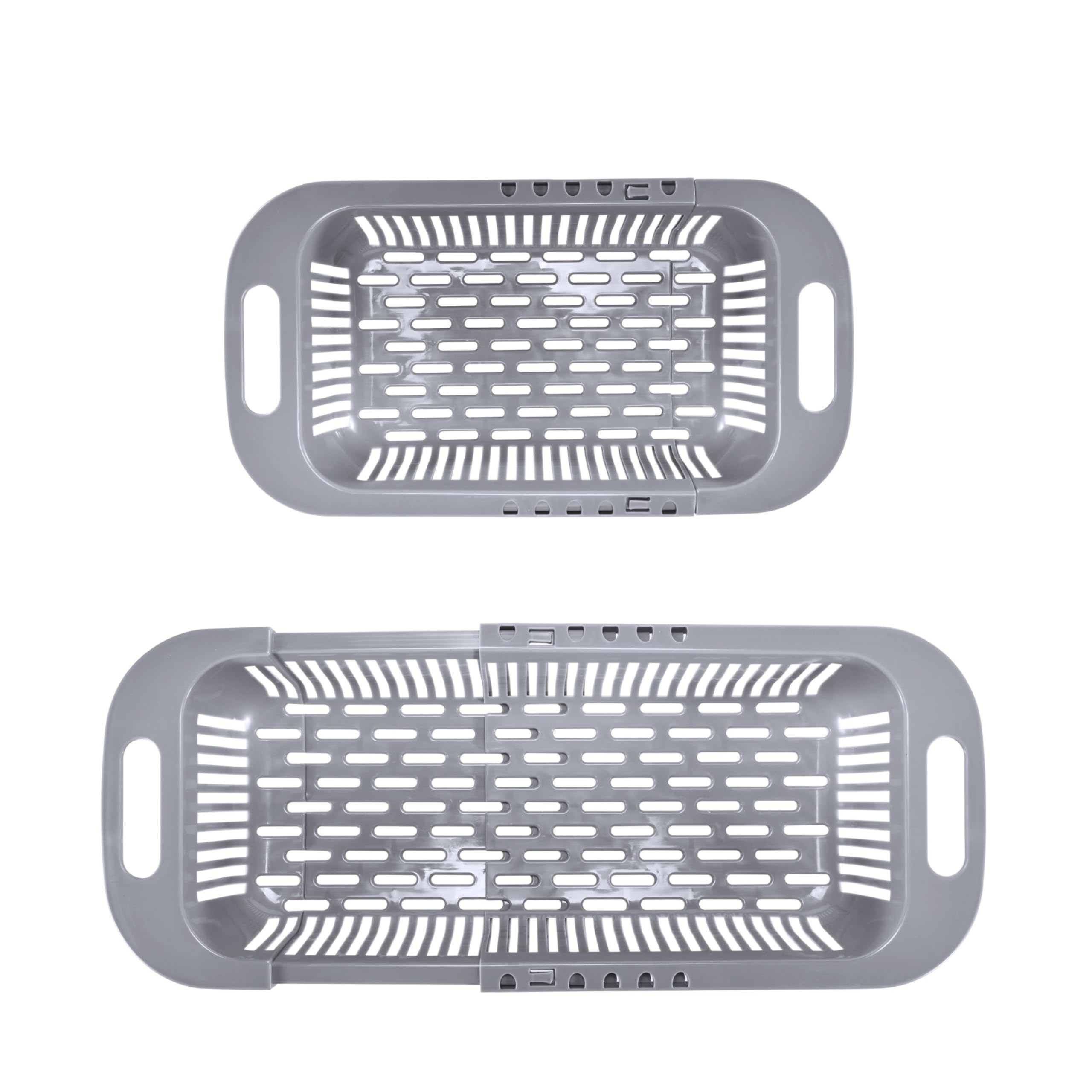 Nourished EssentialsOver The Sink Strainer Colander 13 inch - Multi-Purpose Sink Colander for Kitchen Sink for Efficient Food Preparation - Ideal for Rinsing, Draining, Thawing, and Drying - Grey