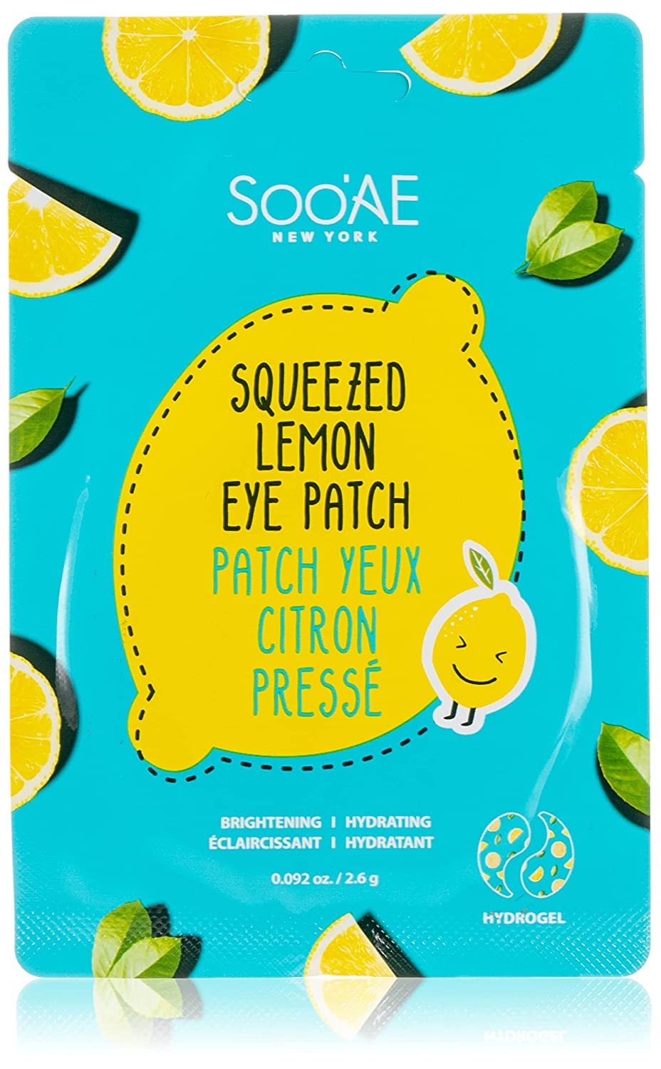 SOOAE New York. Squeezed Lemon Hydrogel Eye Brightening Patch. Made In Korea