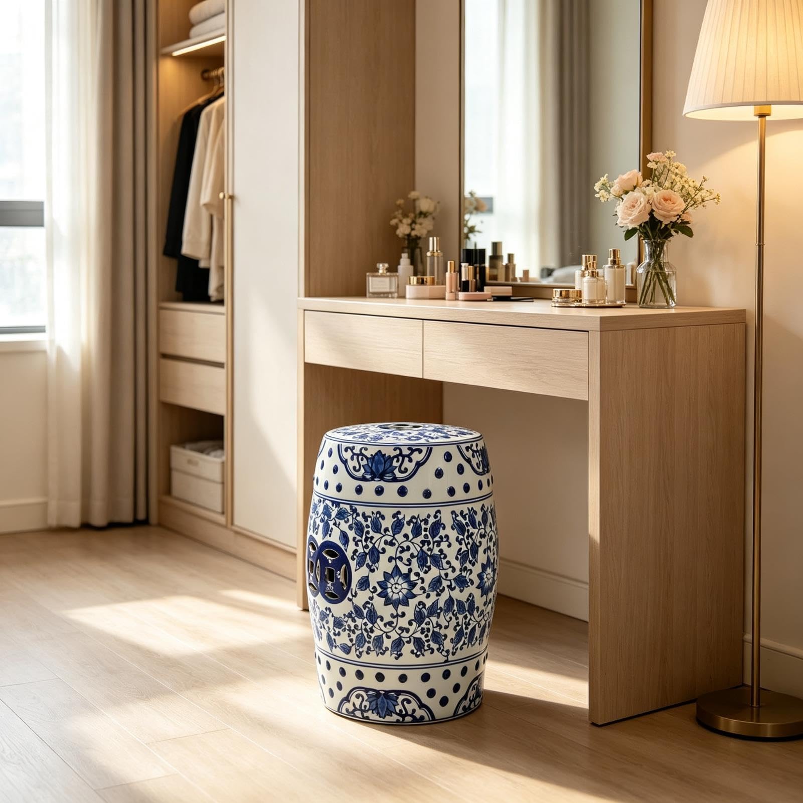 Ceramiczny Stołek Ogrodowy Chinoiserie Na Zewnątrz Dekoracyjny Stołek Do Perkusji Wewnątrz Na Zewnątrz Stolik Boczny Ręcznie Malowane Stołki Ogrodowe Na Patio W Ogrodzie Balkon Salon