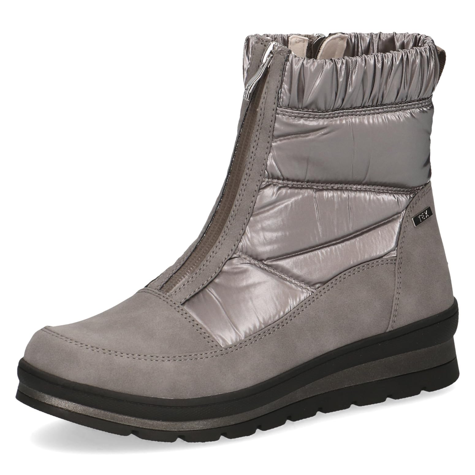 CAPRICE women's winter boots flat vegan water-repellent, Brown (Taupe Comb), 3.5 UK