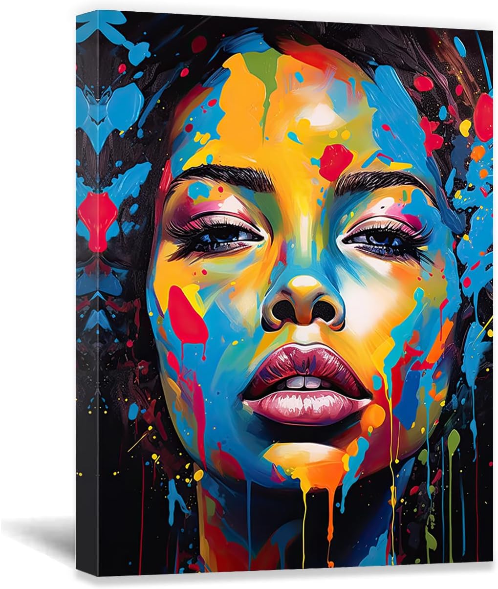 QIXIANG Abstract African American Wall Art Colorful Black