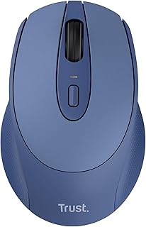Trust Zaya Rechargeable Wireless Mouse for Laptop, 800-1600 DPI, RF 2.4GHz, Storable USB Micro Receiver, For Left and Right Hand Users, Compact Optical Computer Mouse for PC, Mac, Home Office - Blue
