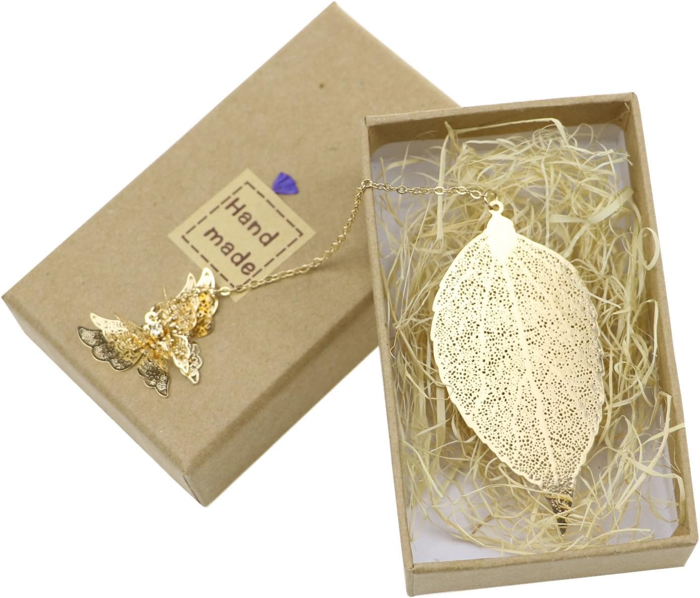 Cimostar Classical Exquisite Feather Metal Bookmarks,Ideal Gift for Friends and Family (Golden Butterfly)