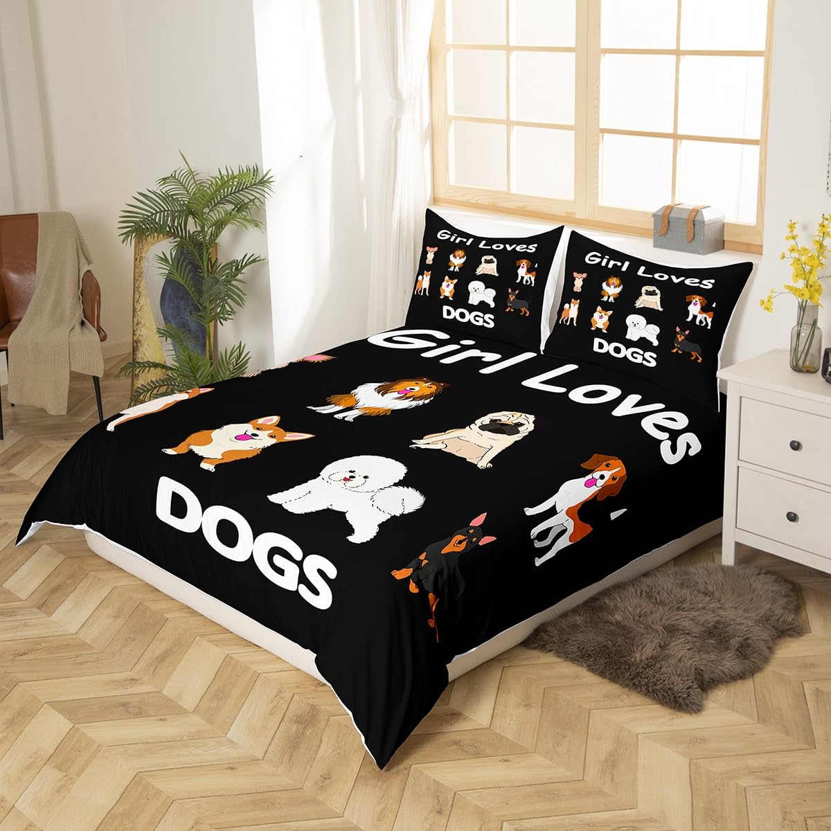 Homemissing Sausage Dog Duvet Cover Set, Puppy Comforter Cover With Animals Print - Image 2