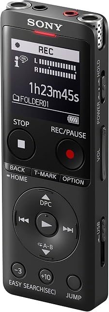 Sony Icd-UX570 MP3/LPCM Digital Voice Recorder (Dictaphone) with Built-In USB, 4GB, OLED Screen - Black