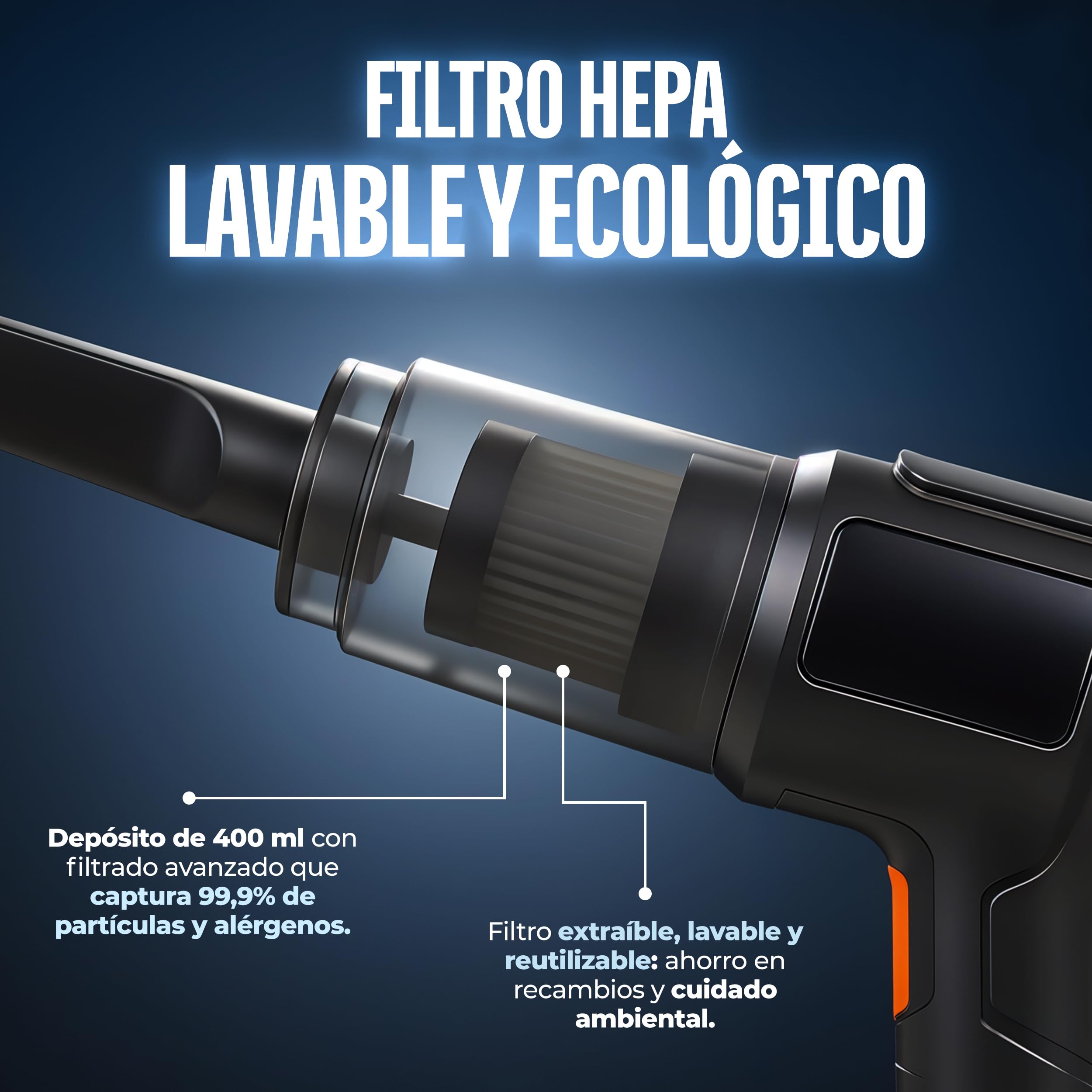 Nova - Aspirador Coche Potente - Soplador de Aire Potente y Aspirador de Mano con 19000PA 7 en 1 - Aspiradora Portatil de Motor sin Escobillas con Maletin para Oficina, Coche y Hogar